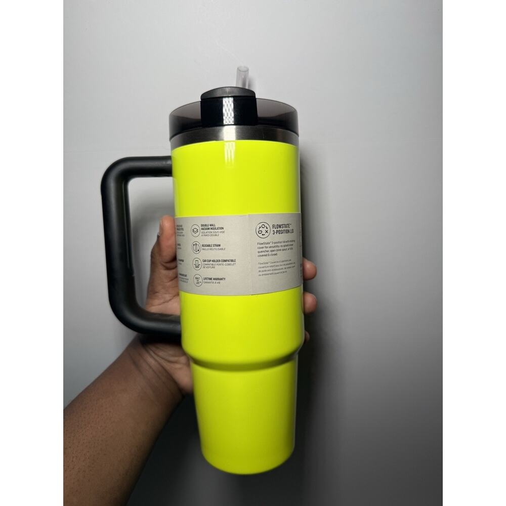Stanley Limited Edition GREEN NEON YELLOW NEON 30oz Quencher Tumbler Set BNWT - Picture 13 of 15